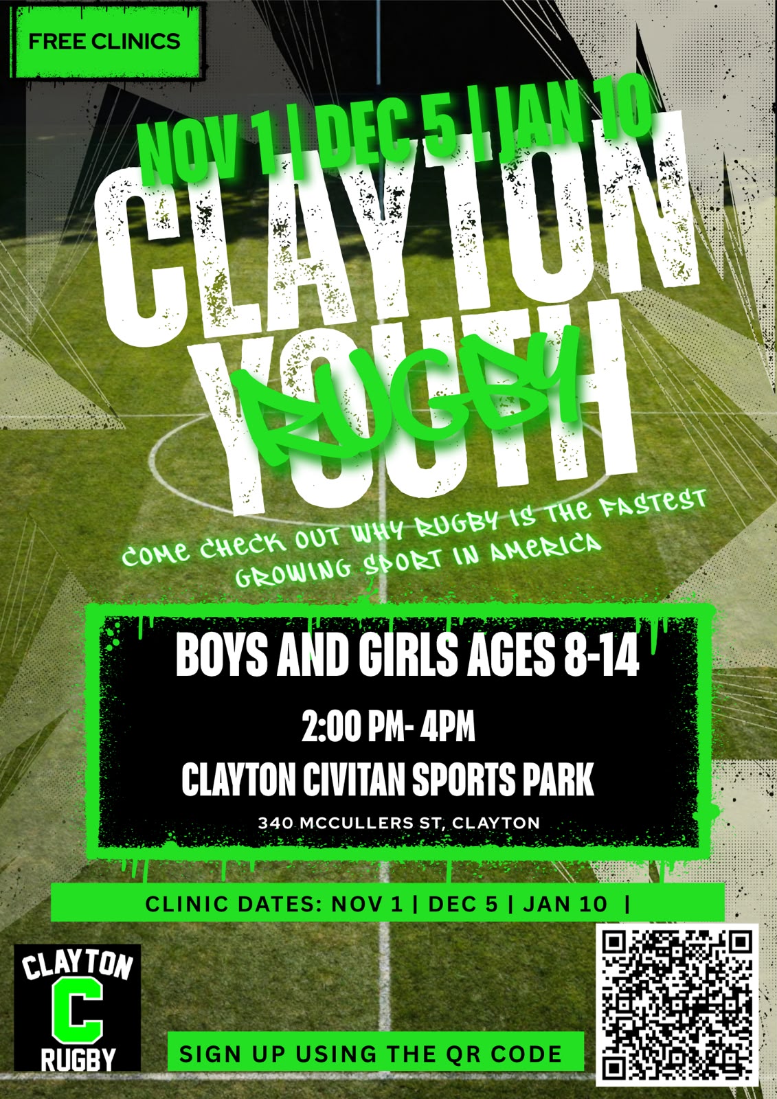 Youth Rugby Clinic flyer
